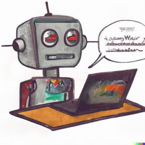 Robot aprendiendo idiomas con ordenador
